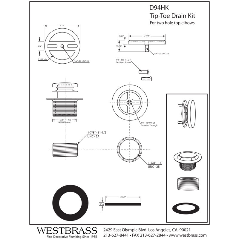 Universal Thread Twist & Close Bathtub Drain Trim with No-Hole Overflow and Adaptor Bushing, Polished Brass