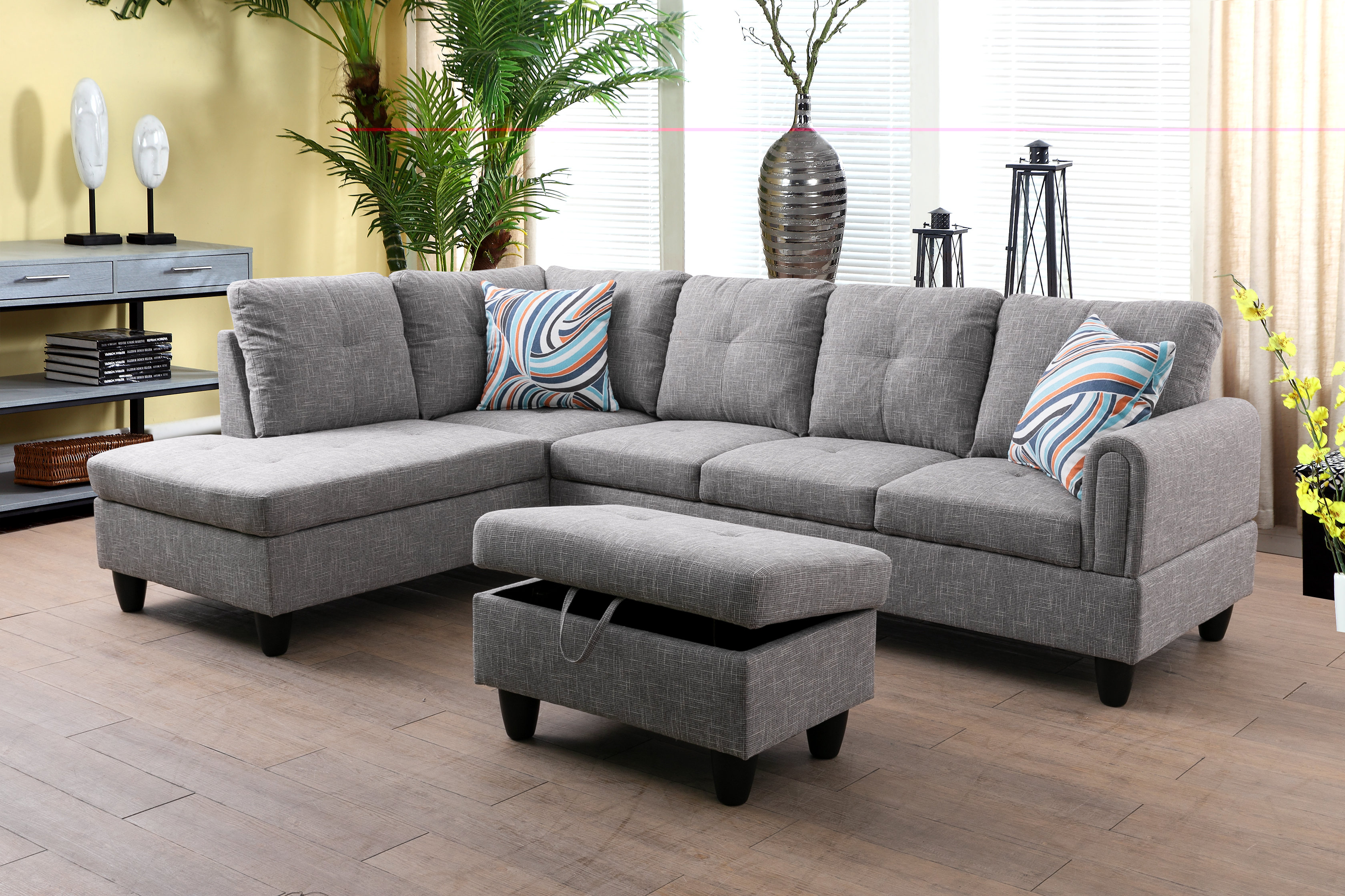 Latitude Run® Jacksmith 97 Width 3-Pieces Sectional Sofa & Chaise,Ottoman  & Reviews