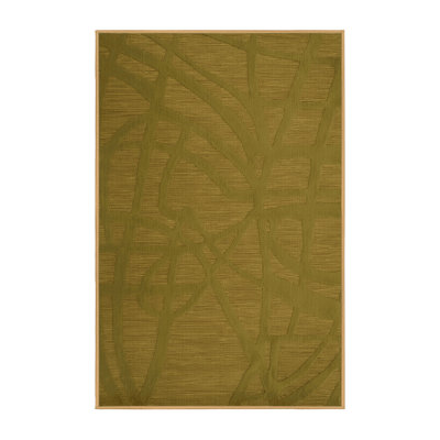 Machine Washable Abstract Brown Area Rug