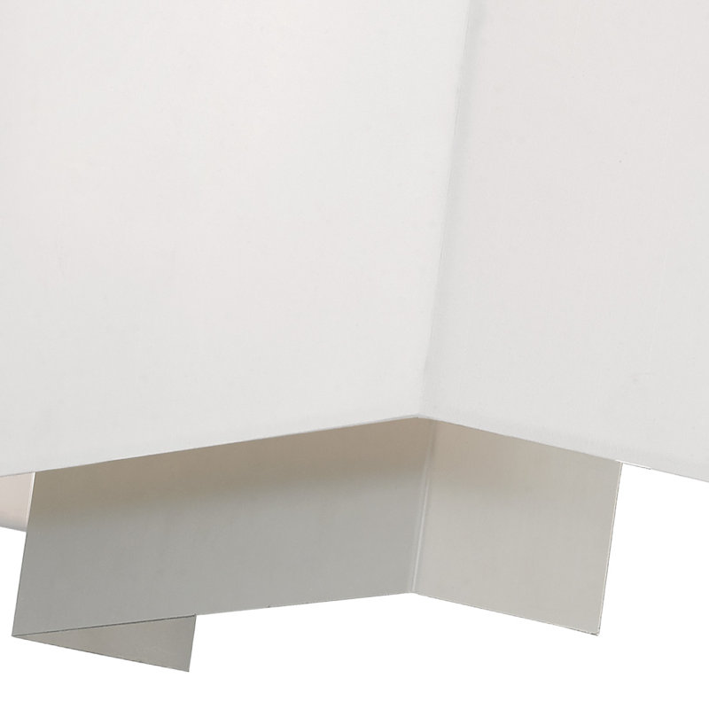 Plafonnier encastré en nickel brossé à intensité variable à 1 lumière Hust, H 9,75 po x l 14 po x P 3,75 po
