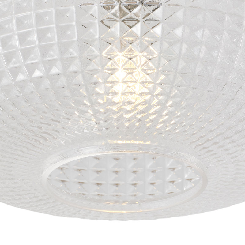 Plafonnier encastré moderne en laiton poli avec abat-jour en verre texturé, 1 lumière E26, à intensité variable, homologué ETL, compatible avec les plafonds inclinés