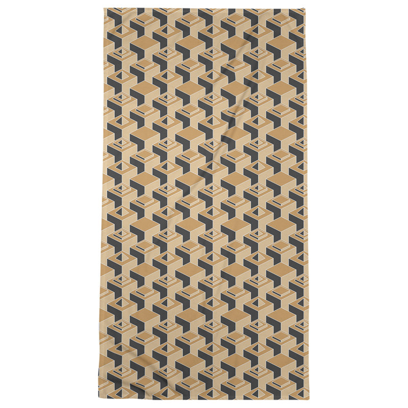 Serviette de plage classique gratte-ciels, Orange / Noir