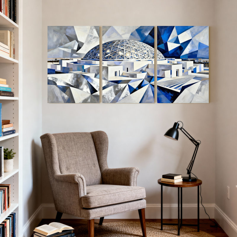 Ensemble de 3 impressions d'art sur toile avec villes et pays, H 24 po x l 48 po