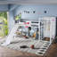 Lit mezzanine simple en métal pour enfants avec jeu de loisirs intégré