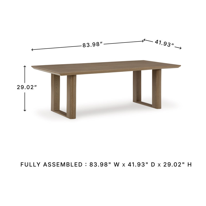 Table de salle à manger Ezekio, H 29,02 po x L 83,98 po x l 41,93 po