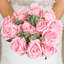 12 pièces de fleurs artificielles en vrac bouquet de roses en soie artificielle avec longue tige (vase non inclus)
