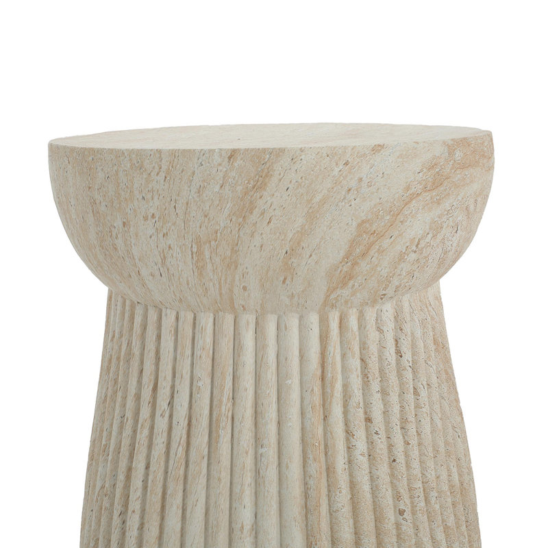 Outdoor Travertine Concrete Side Table