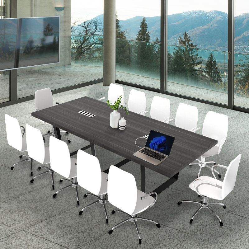 Rectangle Conference Table, 30" H x 120" L x 47" W, Gray