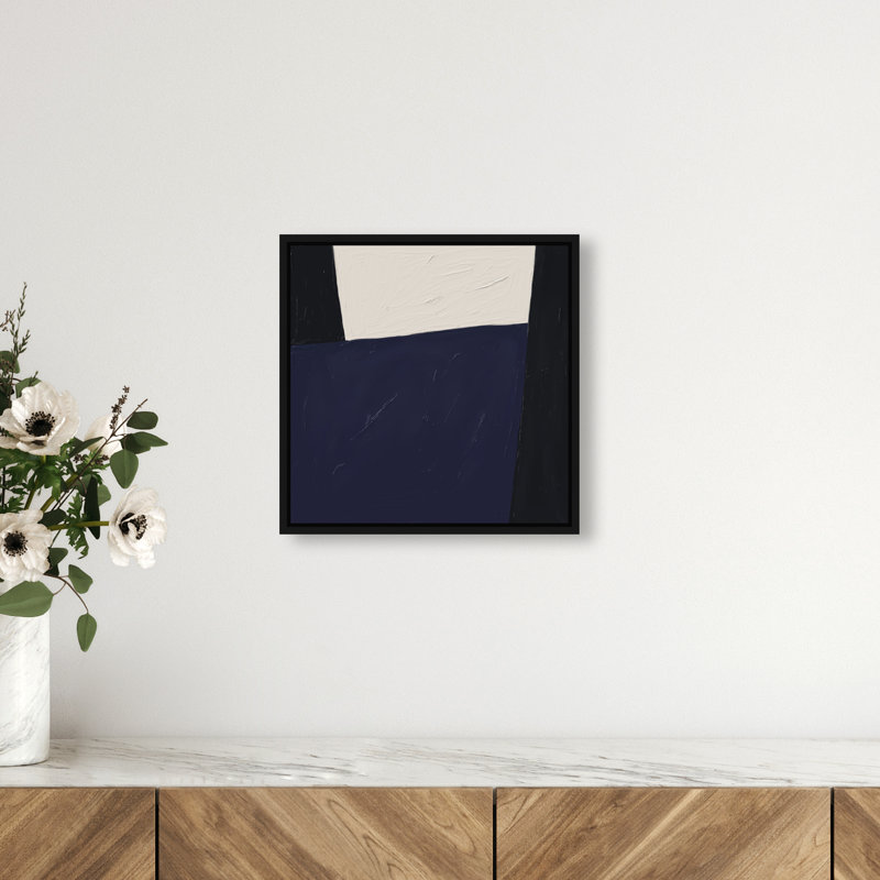 In Blue II Canvas Abstract Print by Oliver Gal, Black Frame, 12 x 12, 13"H x 13"W, Black Floater Frame