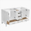Meuble-lavabo 60 po, meuble-lavabo à cadre en bois massif, comptoir autoportant avec double cuve