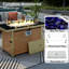 60000 Outdoor Deck Fire Pit Table, 43" Rectangular Open Weave , Glass Wind Guard For Patio Garden Backyard - Orange Yellow Nuance Table With Blue Stones, Propane, & Mustard