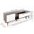 Modern Farmhouse Television Stand Media Console Credenza Table For Living Room, Walnut