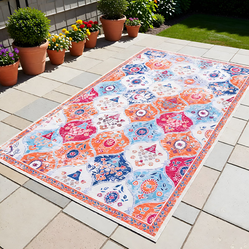 MAVAL Cream Washable Adrienna Runner Adrienna, Rectangle 9' x 12'