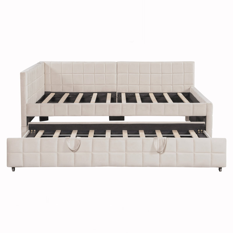Lit de jour double rembourré, Beige