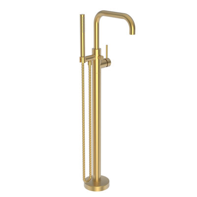 East Square Free Standing Exposed Tub and Hand Shower Set