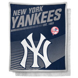 MLB New York Yankees New School Mink Sherpa Throw Blanket, Premium Fleece Comfort, Soft & Warm, 50x60 Inches