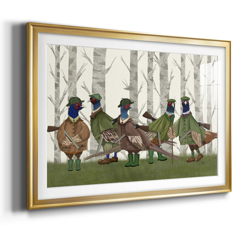 Groupe de tireurs Pheasant, Or, H 27 po x l 39 po x P 1,5 po