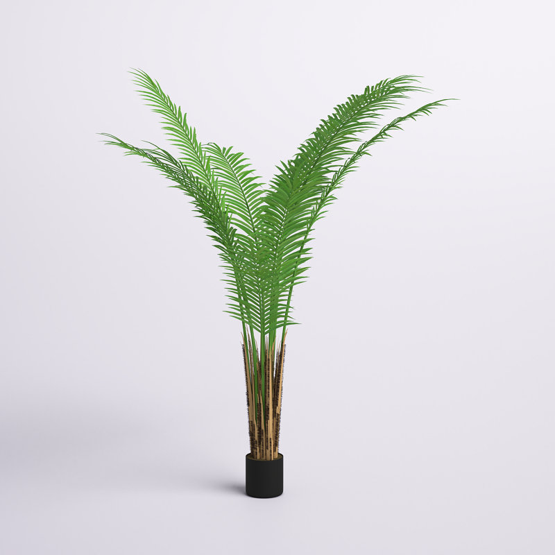 Artificial Potted Giant Areca Palm Tree, 60" H x 30" W x 30" D