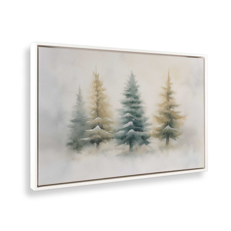 Snowlit Pines Canvas Art Print, 12.75" H x 18.75" W, American Maple