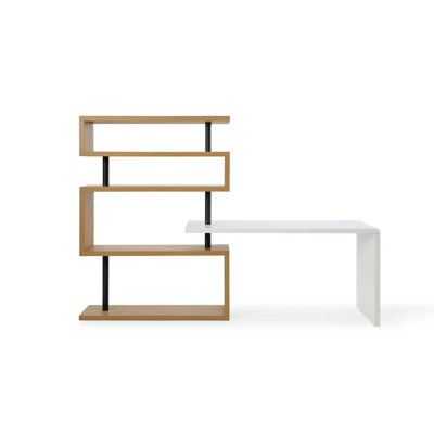 Bureau réversible en L avec tablette