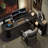 Black L-Shaped Solid Wood desk-108803830-108803828