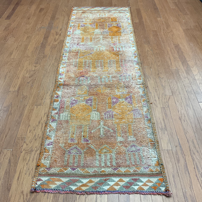  Handmade Turkish Oushak Wool Runner