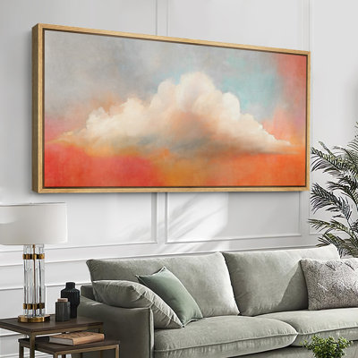 «Sunset Cloud in Orange and Teal», impression sur toile encadrée - décor de scène de ciel rêveur