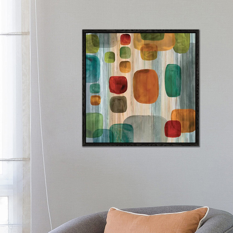 Suspended Gems I by Angela Perry - Print on Canvas, 66.04 cm H x 66.04 cm W, Black Floater Framed