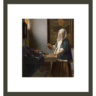 «Woman Hold a Balance» par Johannes Vermeer, impression giclée sur cadre