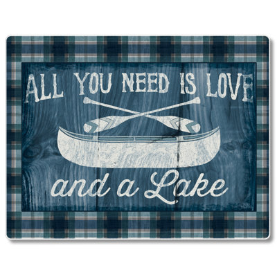 Planche à découper en verre trempé Love & A Lake 10 po x 8 po