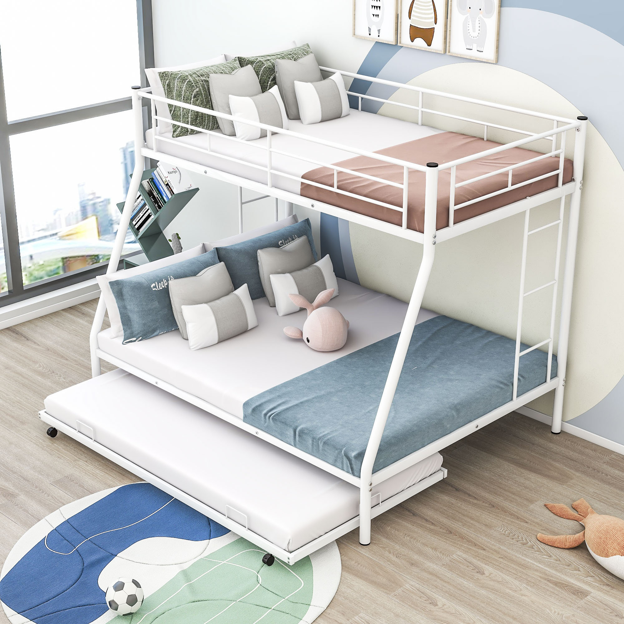 Isabelle & Max™ Twin Over Full Metal Bunk Bed With Trundle & Reviews ...