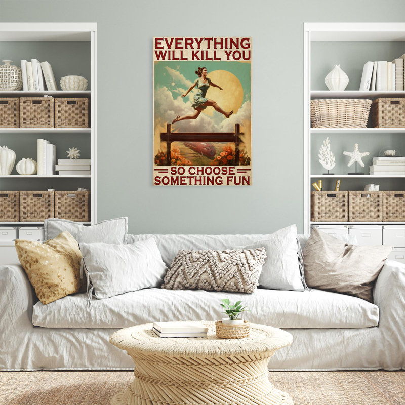 «Jump Choisissez quelque chose» - impression sur toile tendue, H 14 po x l 11 po x P 1,25 po