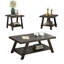 3 tables basses contemporaines en bois patiné - rectangulaire avec tablette supplémentaire pour l'espace de vie et l'espace de rangement-737685096-737685102