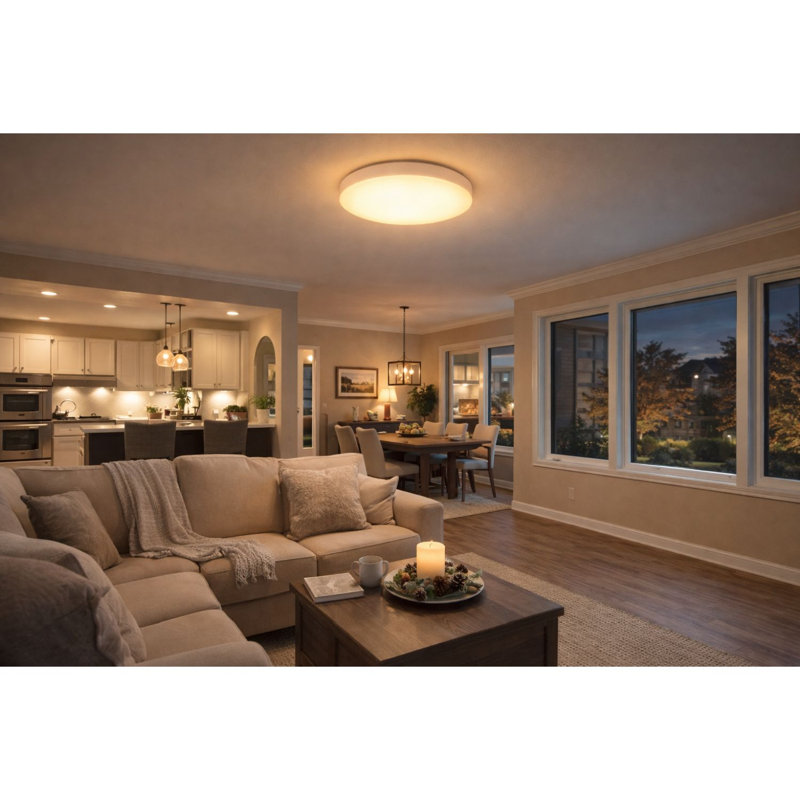 Maxlite White Flush Mount LED Ceiling Light Fixture, 11 Inch 2700K-5000K, Low Profile, Dimmable, Selectable Cct, Selectable Wattage -  Ideal For Bedrooms, Apartments & Hallways