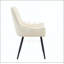 Ensemble de 4 chaises de salle à manger en similicuir blanc cassé avec texture en maille dorée et pieds sablés noirs pour une élégance moderne
