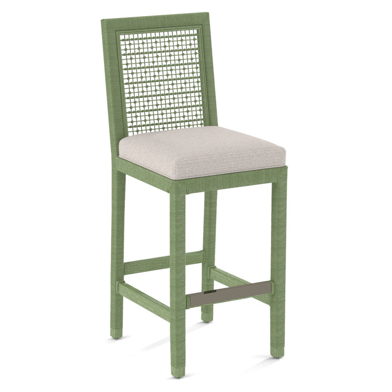 Pine Isle Bar Stool, Marquis Taupe Velvet; 0913-73, Celery