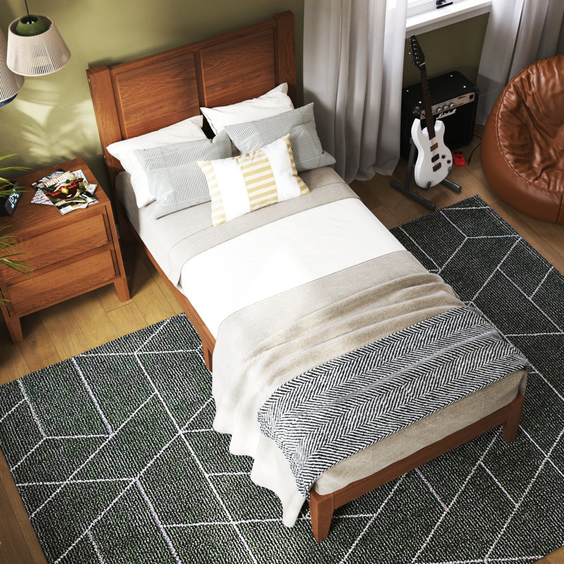 Ariana Solid Wood 3 Piece Bedroom Set, Queen, 3 Pcs: Bed, 2 Nightstands, Dark Walnut