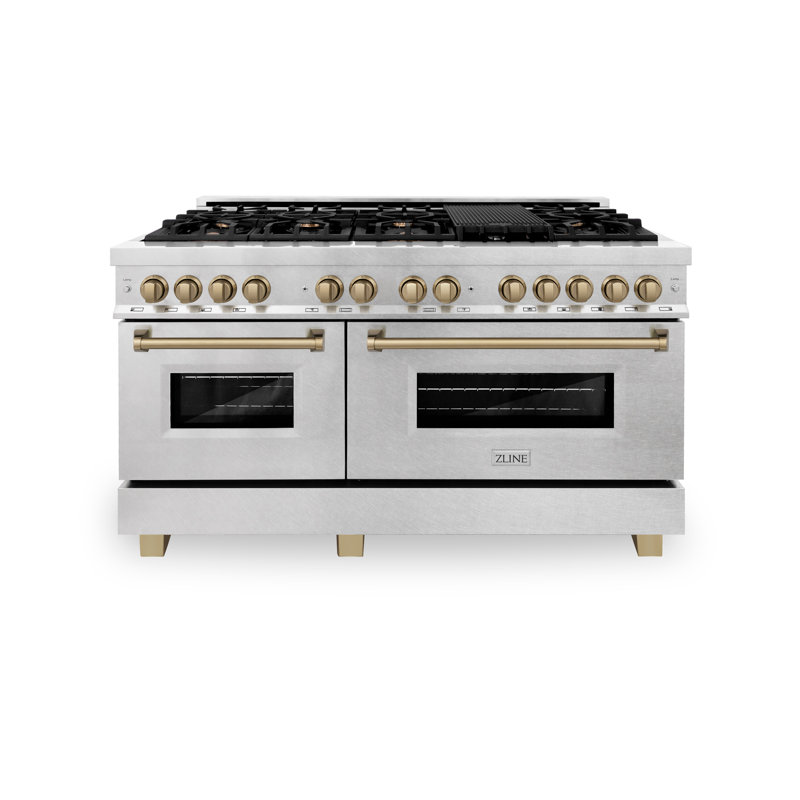 ZLINE Autograph 60" Legacy Dual Fuel Range, Satin Stainless Steel/White Matte