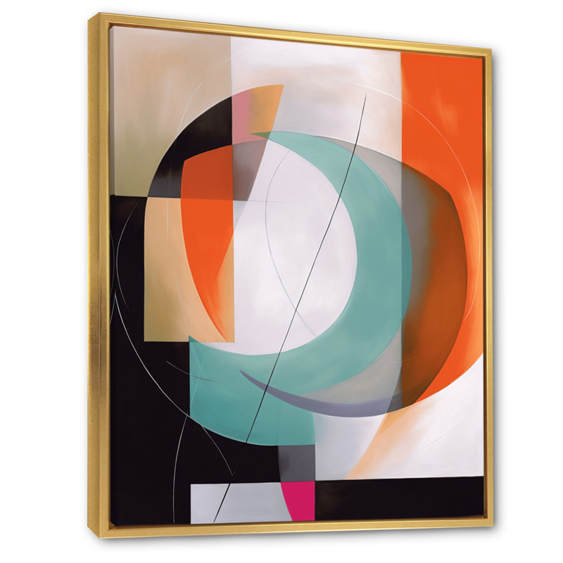 Nenita Exploration de motifs abstraits IV sur toile, H 40 po x l 30 po x P 1,5 po, Cadre flottant doré