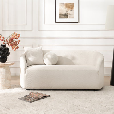 68" Wide Modern Boucle Upholstered Loveseat Sofa