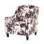Chaise d'appoint moderne avec imprimé de vache, pieds, siège simple, base en bois, espace confortable