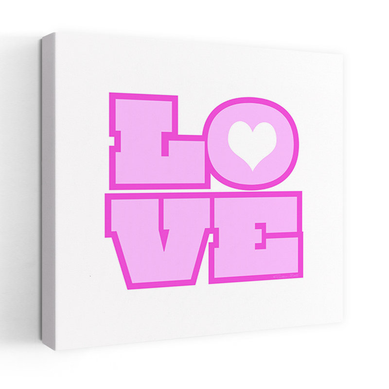 Art mural abstrait contemporain Love Love, H 32 po x l 32 po