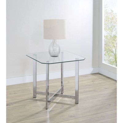 Linda Chrome Glass Top End Table