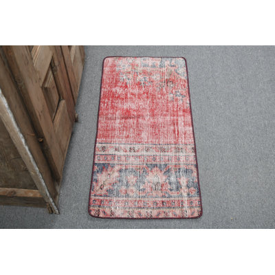 Vintage Turkish Floral Rug for Enhanced Home Decor with Unique Red and Blue Pattern Design