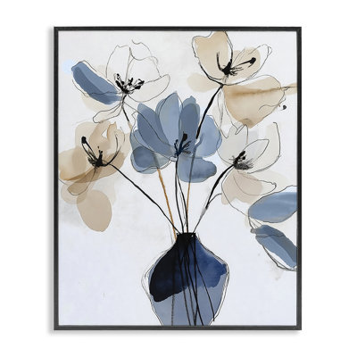Giclée abstraite, motifs floraux différés, dessin par Annabelle Hall