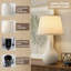 Lampe de table en céramique de 18,11 po de hauteur, corps blanc laiteux avec abat-jour en lin, idéale pour la chambre à coucher, le salon, le chevet et le bureau