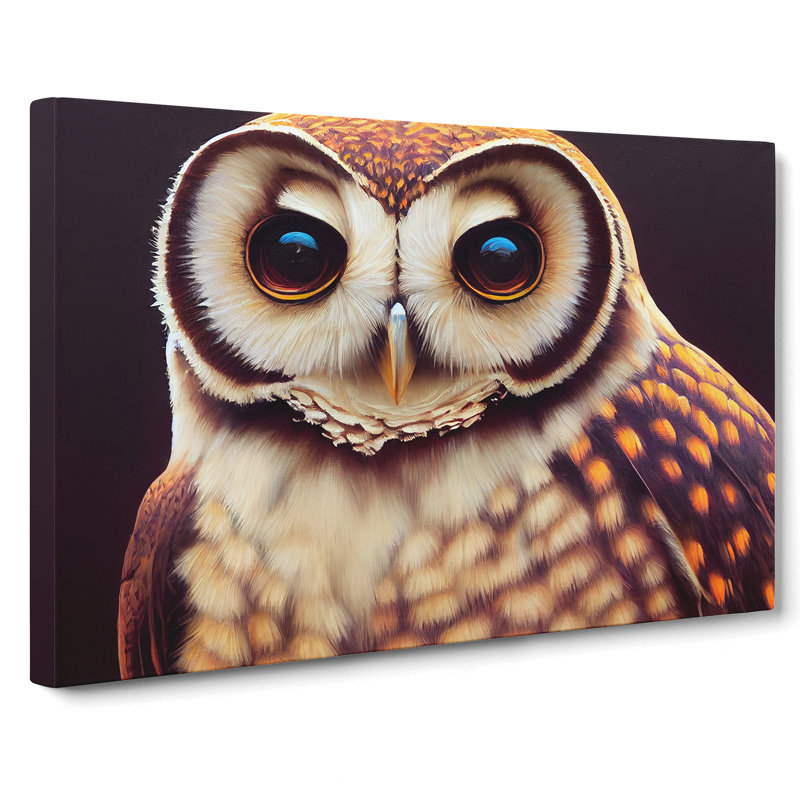 Face Of An Owl Vol.5 - Wrapped Canvas Print, 35cm H x 50cm W x 3cm D