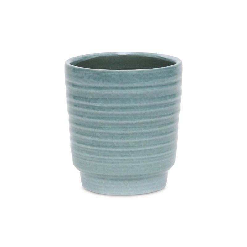 Pot de fleurs en céramique Mosley, H 5,5 po x l 5 po x P 5 po, Vert