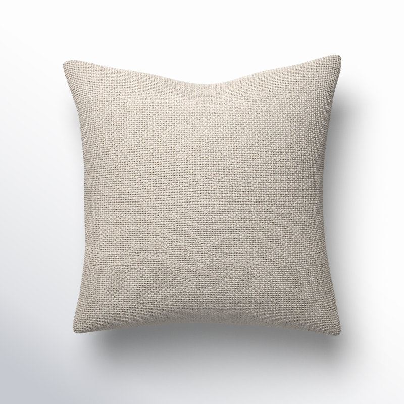 Housse et insert de coussin rectangulaire Keri, Polyester / Bourre en polyester, 22 po x 22 po, Crème, crème