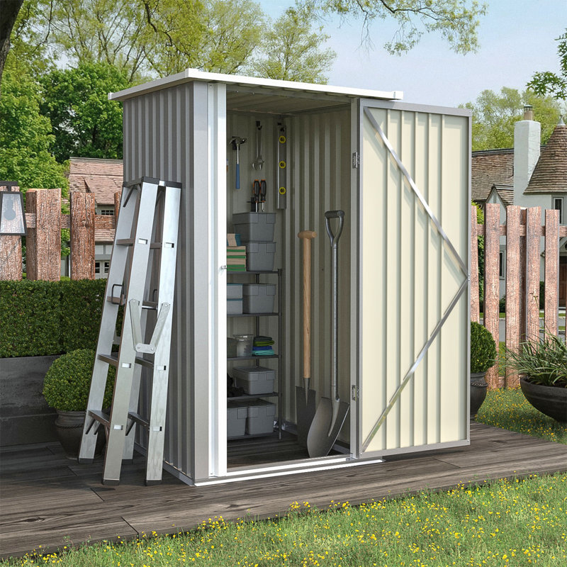 3 ft. W x 3 ft. D Metal Lean-To Storage Shed, Gray